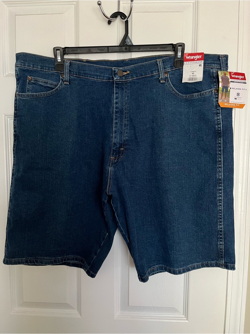 Wrangler Men’s Dark Blue Denim Relaxed Fit Shorts